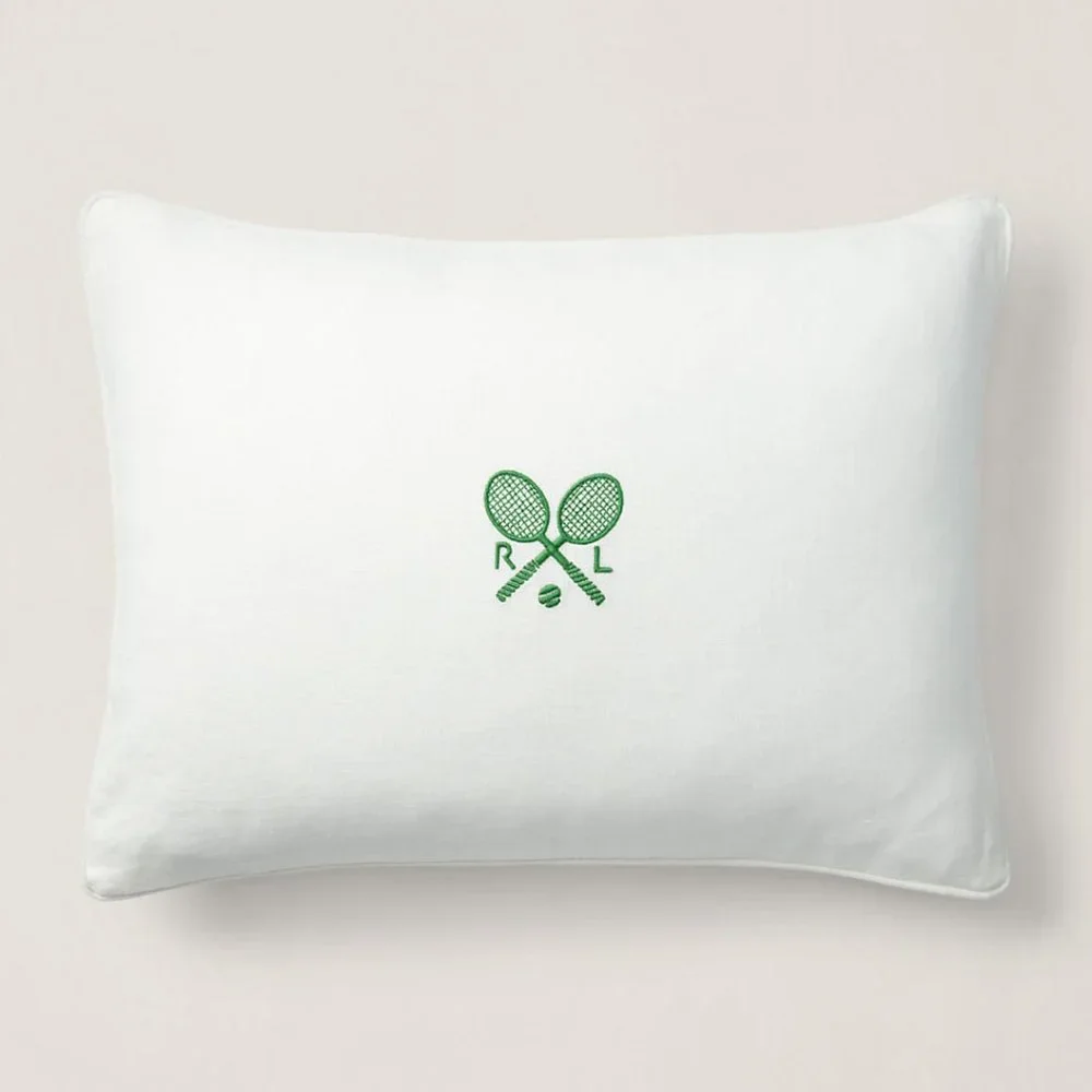 Ralph Lauren Ashby Throw Pillow Off White Bottle Green